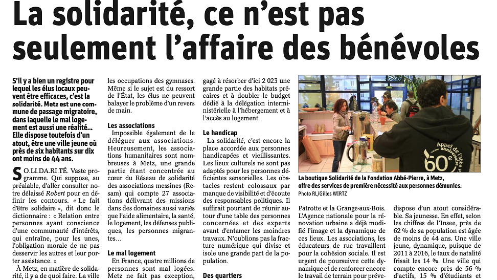 Illustration - Mario Rinaldi à propos de la solidarité