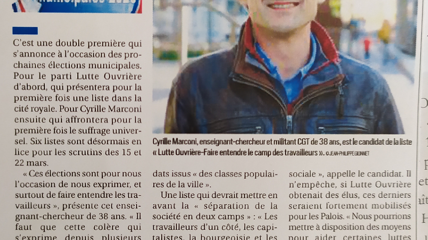 Illustration - Cyril Marconi prend la tête de liste Lutte ouvrière