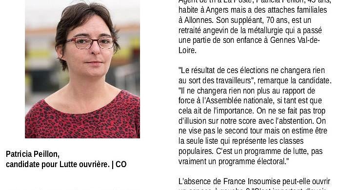 Patricia Peillon, candidate pour Lutte ouvrière