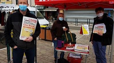 Illustration - Lutte ouvrière « maintient le drapeau rouge »