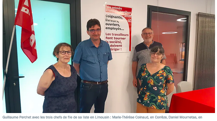 Illustration - A Limoges, Guillaume Perchet (Lutte Ouvrière) défend la répartition du travail 