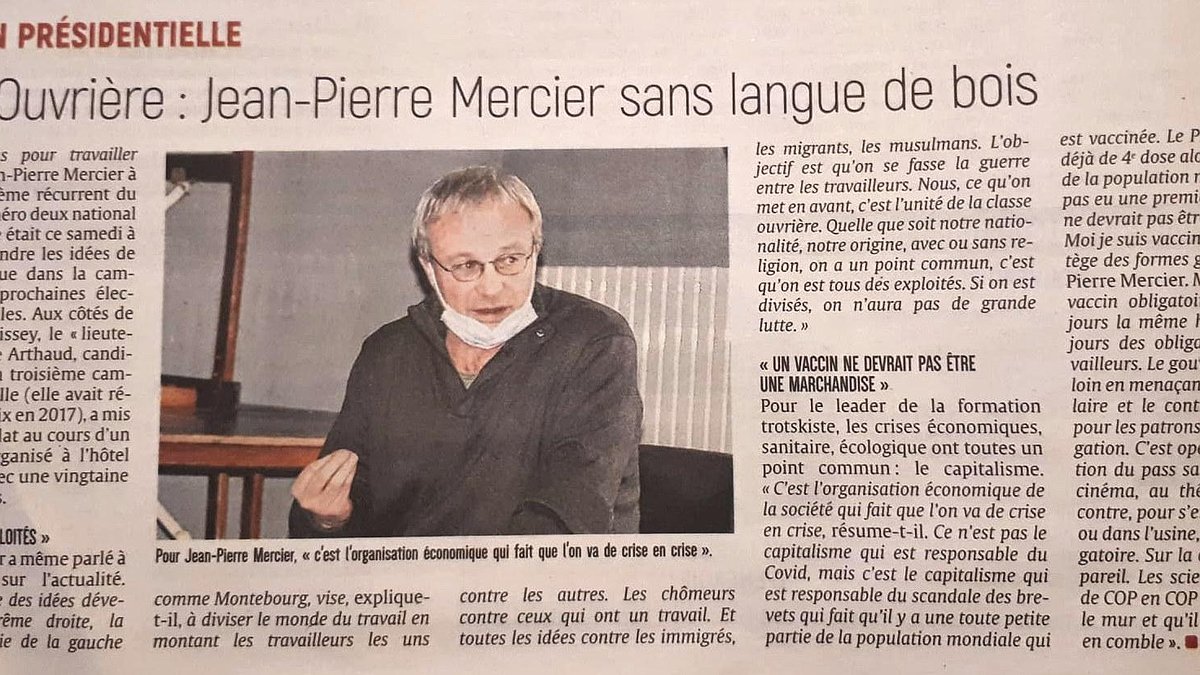 Illustration - Lutte ouvrière : Jean-Pierre Mercier sans langue de bois
