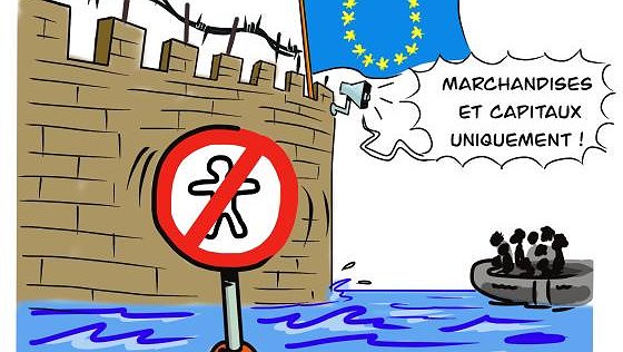 Illustration - Grèce : le mur (flottant) de la honte