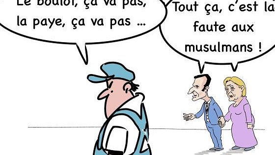 Illustration - Le Pen/Darmanin : benêt blanc et blanc benêt
