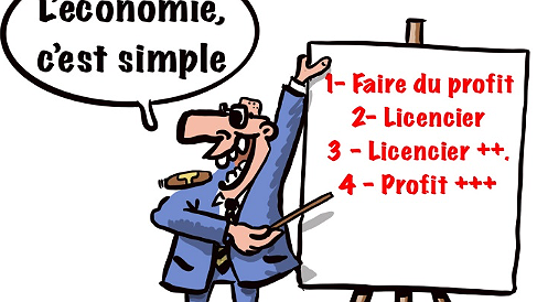 Illustration - Les actionnaires encaissent, les travailleurs perdent leur emploi