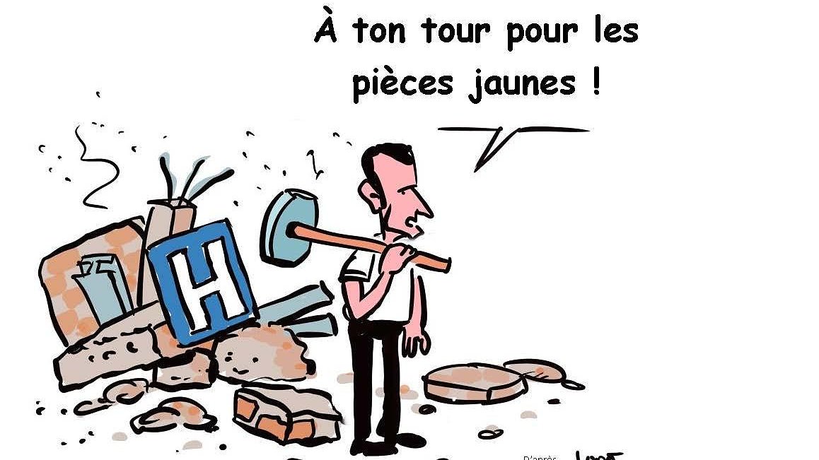 Illustration - Brigitte Macron à l’hôpital : cachez les soignants en colère que je ne saurais voir