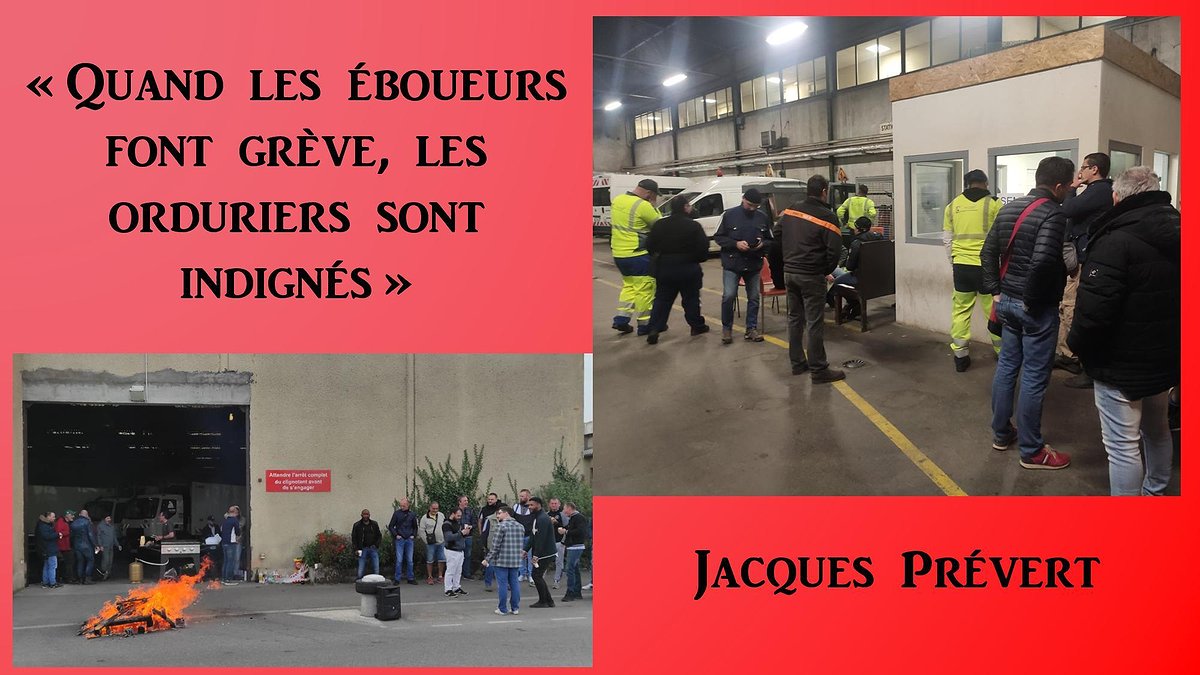 Illustration - « Quand les éboueurs font grève, les orduriers sont indignés » (Jacques Prévert)