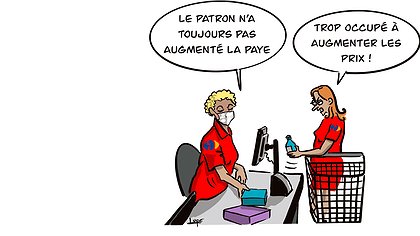 Illustration Les prix montent, pas nos salaires