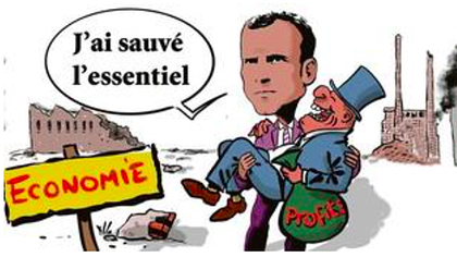 Illustration Macron pose en homme de paix