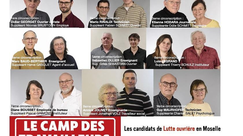 Illustration - Des candidats Lutte ouvrière le camp des travailleurs dans toutes les circonscriptions de Lorraine