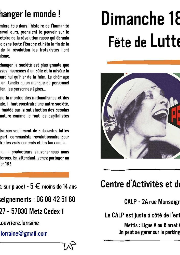 Illustration - Programme de la fête de LO à Metz le dimanche 18 février 2018