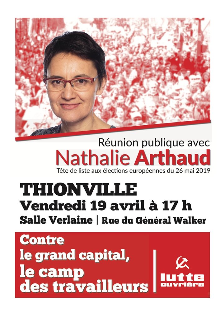 Tract d'appel à la réunion publique de Nathalie Arthaud
