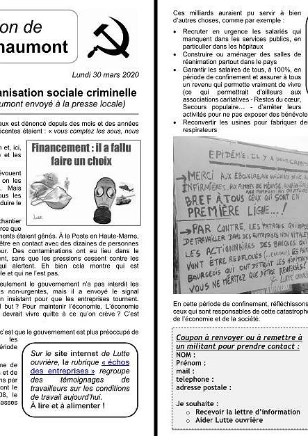 Illustration - Lettre d'information de Lutte ouvrière Chaumont