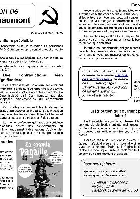 Illustration - Lettre d'information de Lutte ouvrière Chaumont