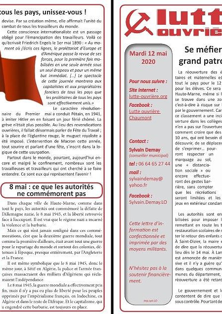 Illustration - Lettre d'information Lutte ouvrière Chaumont