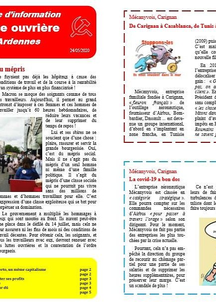 Illustration - Lettre d'Information Lutte ouvrière Ardennes (24 mai 2020)