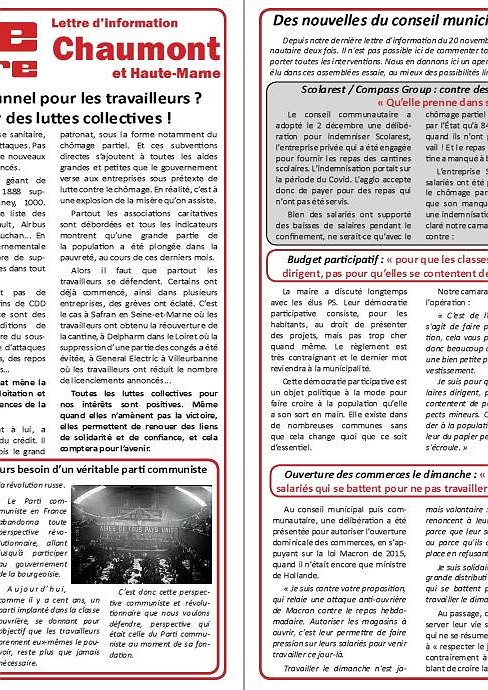 Illustration - Lettre d'information Lutte ouvrière Chaumont (20 décembre 2020)