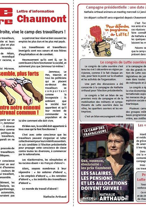 Illustration - Lettre d'information Lutte ouvrière Chaumont (10 décembre 2021)