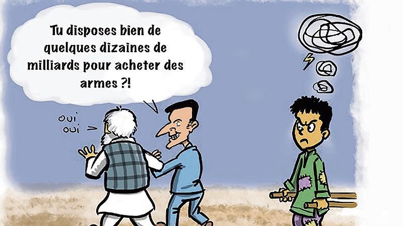 Illustration - Macron en tournée d’affaires