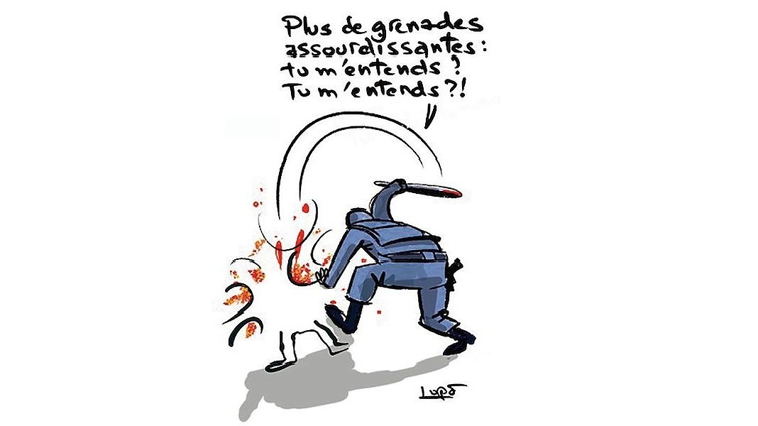 Illustration - Macron répond par la matraque
