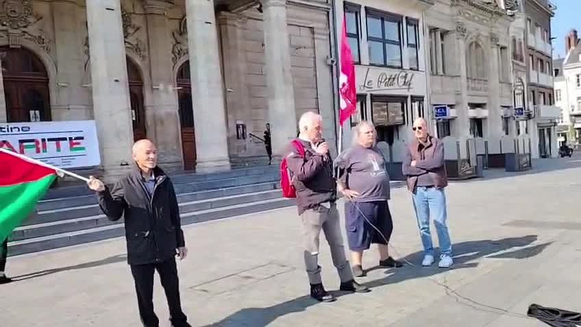 Illustration Au rassemblement hebdomadaire du samedi (le 21 mars) en soutien aux Palestiniens