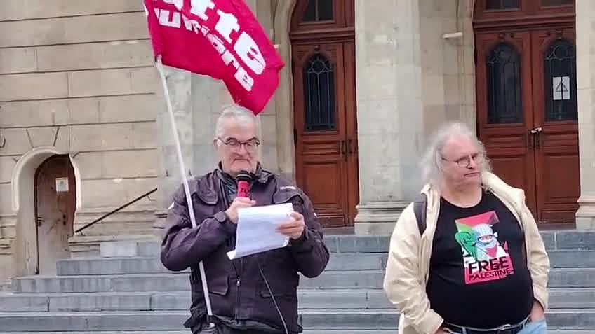 Illustration Saint-Quentin (Aisne) : Au rassemblement hebdomadaire du samedi (le 16 mai) en soutien aux Palestiniens