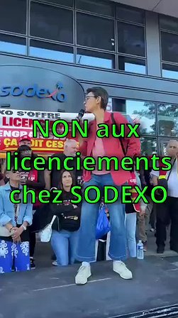 Illustration Nathalie Arthaud au rassemblement des travailleurs de Sodexo